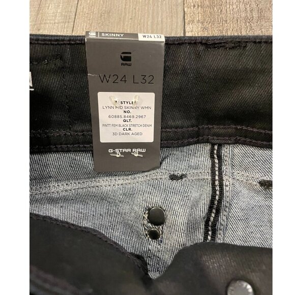 G-Star RAW | Black Lynn Women's Super Skinny Jeans 24 x 32 - Picture 5 of 15